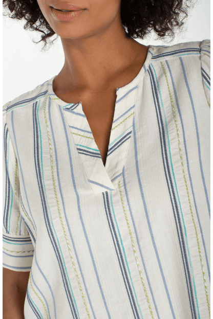 LIVERPOOL Short Sleeve Popover Woven Top LM8K03WV94
