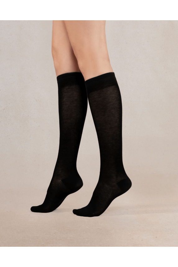 BLEUFORET 6125 Solid Colors Silk Knee-Highs