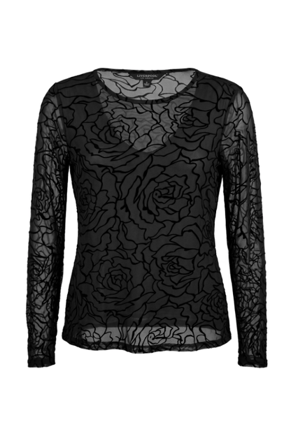 LIVERPOOL Long Sleeve Layered Knit with V Detail LM8L80KB49