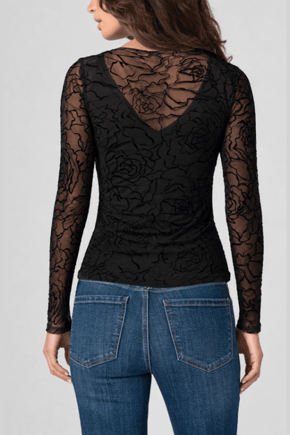 LIVERPOOL Long Sleeve Layered Knit with V Detail LM8L80KB49