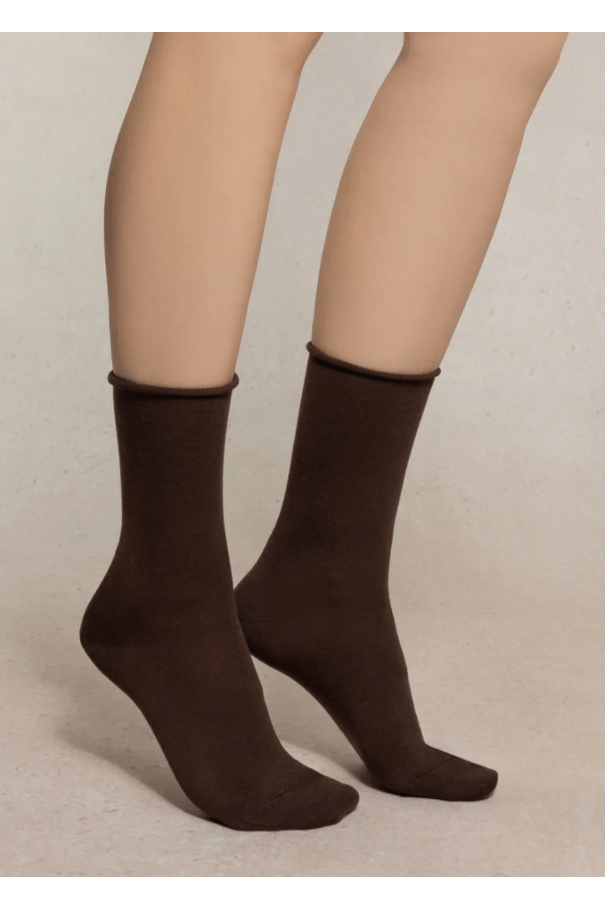 BLEUFORET Fine Wool Socks with Cotton Lining 6700