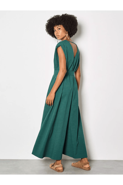 APRICOT Wide Leg V-Neck Belted Jumpsuit