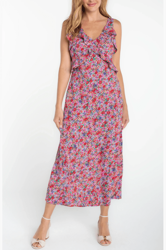 LIVERPOOL Sleeveless Ruffle Front Maxi Dress LMD030PW3P43