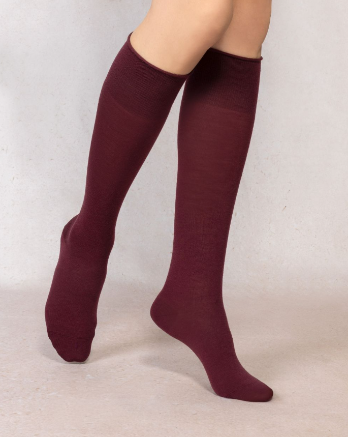 BLEUFORET Fine Wool Knee-Highs with Cotton Lining 6970