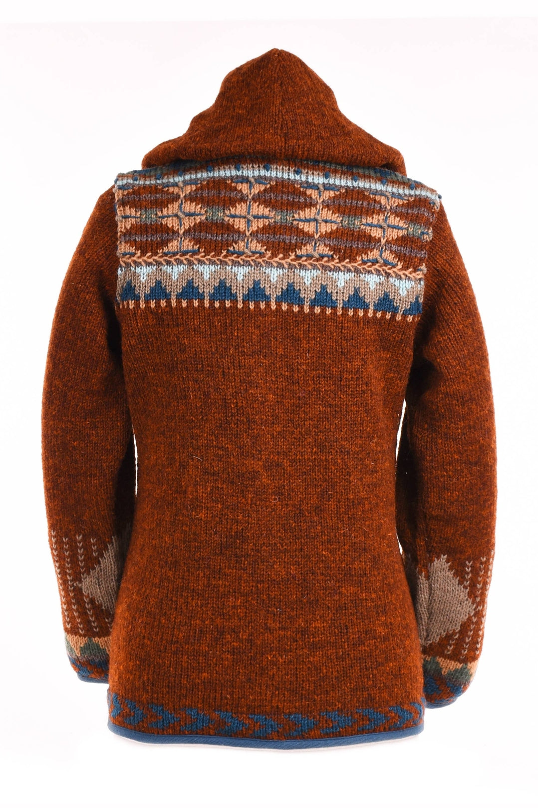 Lost Horizons Canada  Dakotah Hooded Wool Sweater with Western Pattern
