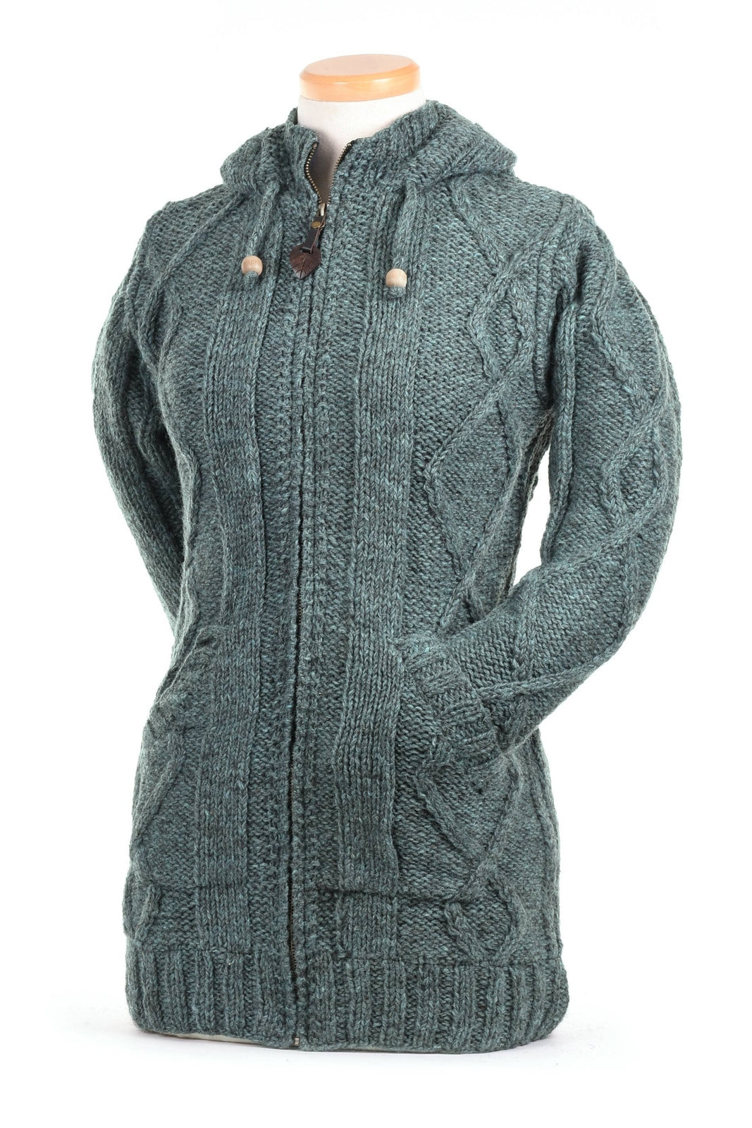 Lost Horizons Canada -  Shannon Full Zip Cable Knit Hooded Sweater