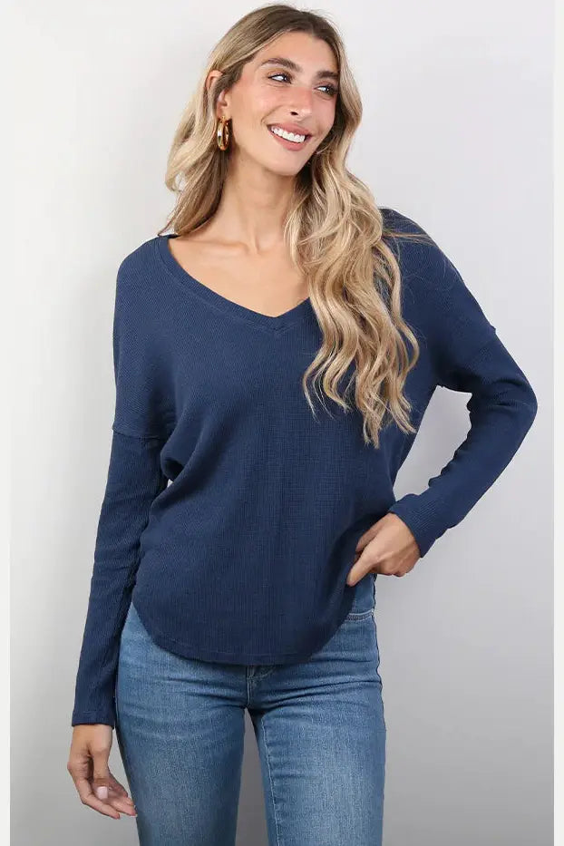 BOBI Drop Shoulder V-Neck Tee 54D-12728 *FINAL SALE*