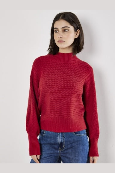 APRICOT High Neck Cable Batwing Jumper