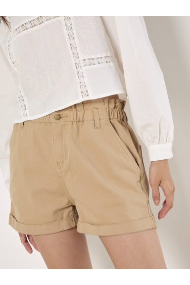 APRICOT Denim Ruch Waist Turn Up Shorts