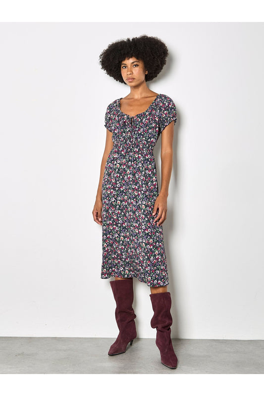 APRICOT Ditsy Floral Midi Milkmaid Dress