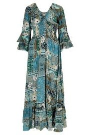 APRICOT V Neck Scarf Print Maxi Dress 841093
