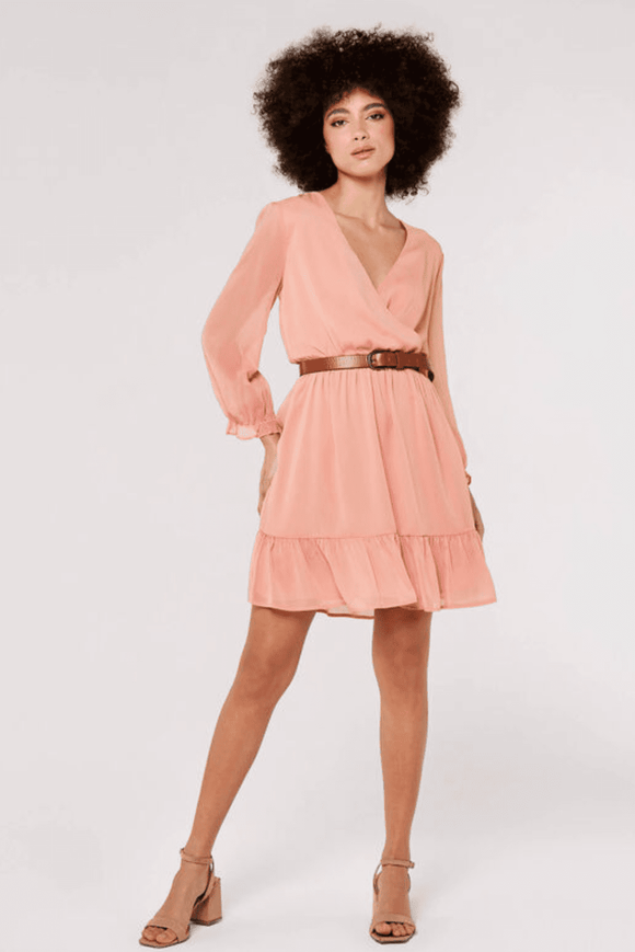 APRICOT Chiffon Ruffle Dress 703766